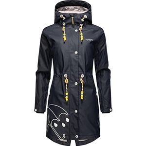 MARIKOO - Dancing Umbrella - Overgangsjas - Donkerblauw - Waterdicht - Lang - Warm Gevoerd