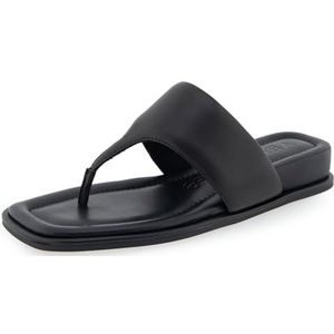 Aerosoles Barry Slide sandaal voor dames, zwart leer, maat 36, Zwart leder, 39 EU