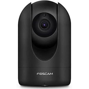 Foscam - R4M-B IP-camera voor binnen, gemotoriseerd, 4 MP, zwart, wifi-camera met afstandsbediening en afstandsbediening 24 uur per dag – bewegingsdetectie en push-alarm