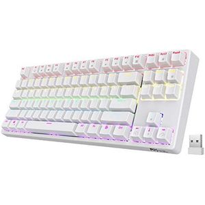 RK ROYAL KLUDGE Sink87G RGB Wireless TKL mechanisch gamingtoetsenbord, 87 toetsen, No Tump Tenkeyless Compact 2.4G draadloos toetsenbord met tactiele bruine schakelaars, buitengewone