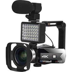 4K videocamera camcorder ultra HD 56MP 3.0 Inch 16x digitale zoom Ir Nachtvisie vlogging recorder camcorder (Size : 128G SD Card, Color : Grey)