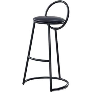 Retro Barstoel Barstoel Thuis Rugleuning Kinderstoel Nordic Lichte Luxe Moderne Eenvoudige Barstoel Barkruk Café Hoge Kruk Design Barstoel(Black)