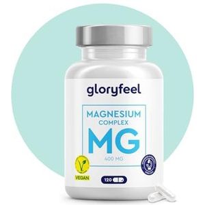 Magnesium complex - 400 mg elementair magnesiumbisglycinaat, citraat, oxide, malaat en ascorbaat - premium 5-in-1 verbinding, hoge dosering en bioactief - 120 capsules - laboratorium getest
