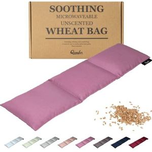 Qomfor - Pittenzak met Zachte Katoenen Hoes - Langwerpig 46 x 12 cm - Geurloos - Gevuld met Tarwe - Paars