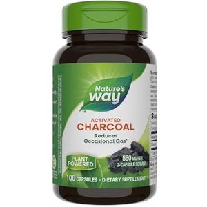 Nature's Way, Activated houtskool (actieve kool), 280 mg, 100 capsules