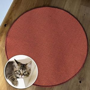 casa pura Katten krabmat, rond, 80 cm diameter, van natuurlijk sisal, krabmogelijkheden voor katten, krabmeubel voor muur of vloer, robuust en wasbaar, rood