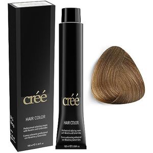 Créé Professional Permanent Hair Color met Keratine en Ceramiden - Voor Langdurige Kleuring, Gezond en Sterk Haar - Premium Kwaliteit en Voedende Formule 100ML (Sand Blond - 7.7)