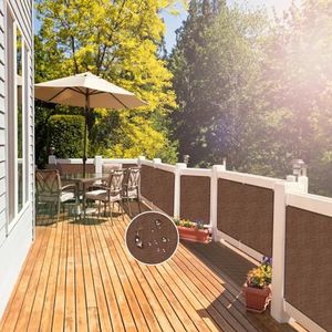 NAKAGSHI Zonnezeil, bruin, 2,5 x 5 m, rechthoekig zonnezeil, waterdicht, uv-bescherming 95%, geschikt voor tuin, outdoor, terras, balkon, gepersonaliseerd