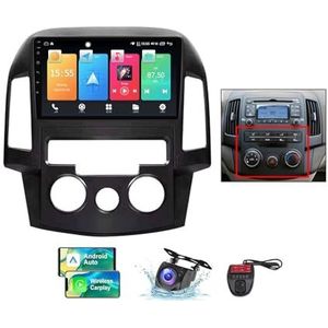Voor Hyundai i30 1 FD 2007-2012 Android 13 Carplay Autoradio, 9 inch Scherm Radio Wireless Android Auto Bluetooth 5.0 Handsfree 4G WiFi FM/RDS/DAB+ Radio Achteruitkijkcamera + DVR(B,NF-1)
