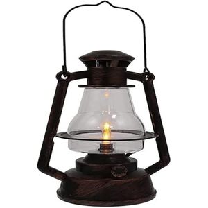 Olielampen Vintage Led Kerosine Lamp Rustieke Lamp for Binnen Batterij-aangedreven Kerosine Lantaarn Olielampen Verlichting Nachtlampje Retro Woonkamer (Color : Red Bronze)