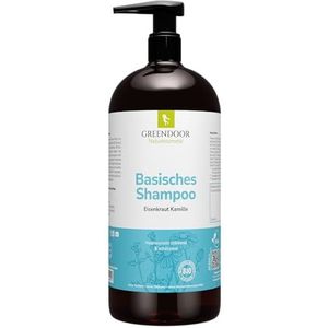 Greendoor natuurshampoo, kamille, voor beschadigd haar, 500 ml, natuurlijk, zonder dierproeven, sulfaten, siliconen, conserveringsmiddelen, basische haarverzorging, natuurlijke cosmetica, haarwas