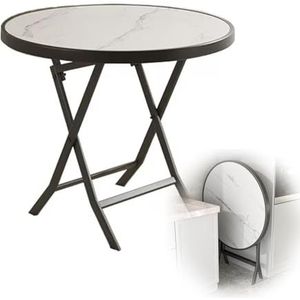 Zhoudong Draagbare klaptafel voor buiten/binnen, 35/39 inch ronde opvouwbare tafel, metalen bijzettafel, vierkante kleine patio eindtafel voor achtertuin, banklade tafel voor bank/keuken (A,100 x 72