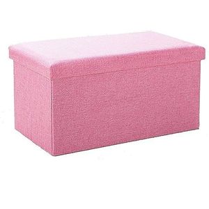 Opvouwbare Zitbank Voetensteun, Voetenbank Voetenbank Kubus Opvouwbare Opbergdoos Bank Ruimtebesparend met Deksel Voetenbank Kruk Geschikt(Pink,78x38x38cm(31x15x15inch))