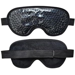 Oogmasker gel oogmasker slaap herbruikbare kralen voor warme koude therapie kalmerende ontspannende schoonheid gel ooglapje slaapbril slaapmasker om te slapen (zwart)