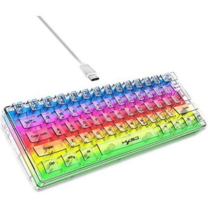 Kalttoy Mini 60% Compact 61 Toetsenbord Transparant Shell Toetsenbord van Toetsenbord voor PC/Mac-