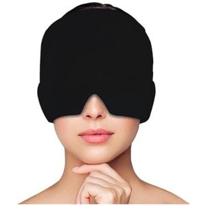 Jingyingtt Migraine-verlichtingskap, gel-ijs hoofdband, warme en koude therapie, hoofdpijn, gezwollen ogen, spanning en stressverlichting, verzachtende hoofdpijn, ijspakkingmaskerproducten