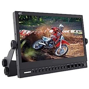 Cameramonitor, 13,3-inch IPS 4K HDMI-uitzendmonitor P133-9HSD 3G SDI Full HD 1920x1080 Field Video Desktop LCD-monitor met AV DVI