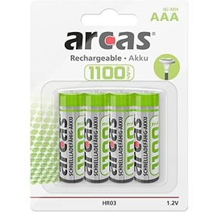 Arcas 17711403 batterij NI-MH, HR03/AAA/Micro, 1100 mAh, 2 stuks