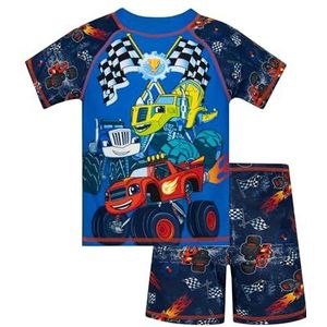 Blaze En De Monster Machines Jongens Zwemset | Jongens Zwemkostuum | Monster Truck Tweedelig Jongens Zwempak | Blauw 92