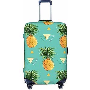 DEHIWI Tropisch fruit Ananas Bagage Cover Reizen Stofdichte Koffer Cover Rits Sluiting Koffer Protector Fit 45-70 cm Bagage, Zwart, XL