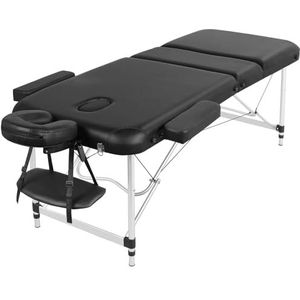 Yaheetech Mobiele massage-ligstoel, inklapbaar, therapiebed, draagbaar massagebed, lichte massagetafel, 3 zones, ergonomische hoofdsteun, draagtas, eenvoudige installatie, 213 x 70 cm