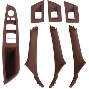 deurklink Voor BMW 5 Serie F10 F18 523 525 528 2010-2017 Linksgestuurd RHD Beige Zwart Koolstofvezel Auto Interieur Deurgreep Trek Achter(Lhd Red)