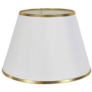 DULEE 12"" Eenvoudige Tafellamp Met Lampenkap - Nachtkastje en Wandlamp - Wit Met Gouden Rand (Boven 18 cm Hoogte, Onder 30 cm)