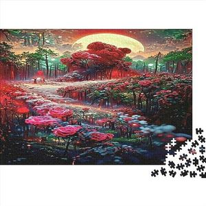 Bloemen Hersenkraker Houten puzzels voor volwassenen en tieners, plantenpuzzels met voor koppels en vrienden, uitdagende educatieve spelletjes, vierkante puzzel 300 stuks (40 x 28 cm)