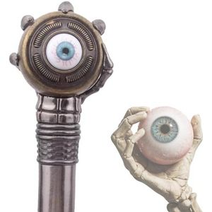 Wandelstok van Aluminiumlegering met Boze Tovenaarsmotief voor Mannen en Vrouwen, Gotische Decoratieve, Sierlijke Metalen Wandelstok met Ergonomisch Handvat voor Senioren