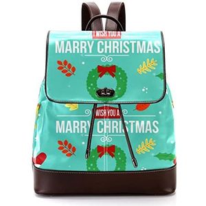 Gepersonaliseerde casual dagrugzak tas voor tiener kerst elementen schooltassen boekentassen, Meerkleurig, 27x12.3x32cm, Rugzak Rugzakken