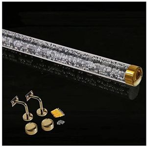 Trapleuning van helder acryl - Aanpasbare antislipleuning for binnen- en buitengebruik, lengtes van 0,5 m tot 6 m(Gold Bracket,550cm(18ft))