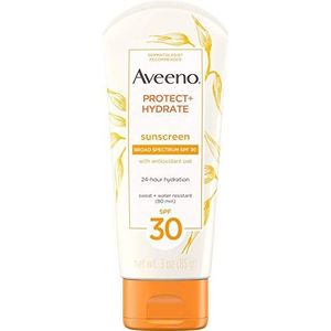 Aveeno Aveeno Protect + Hydrate Zonnebrandlotion met brede spectrumbescherming, SPF 30, actieve natuurlijke, zweet- en waterbestendige zonbescherming, 100 ml