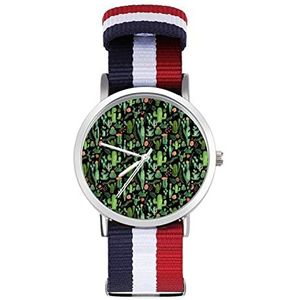 Groene Cactus Casual Heren Horloges Voor Vrouwen Mode Grafische Horloge Outdoor Werk Gym Gift