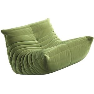 Vloerbank Chaise Lounge stoel voor slaapkamer Fauteuil Woonkamer Receptie Zachte suède stoffen hoes Luie enkele fauteuil Zitzak 70 * 93 * 85cm groente