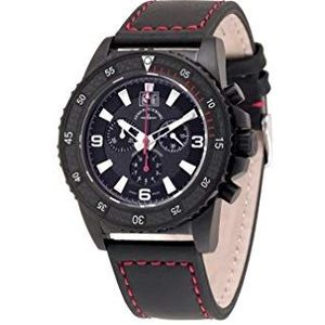 Zeno-Watch Mens Horloge - PD-Look Chrono Q Big Date zwart/rood - 6478-5040Q-bk-s1-7