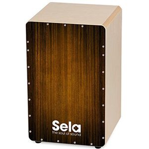 Sela 051 Varios Brown Snare Cajon met Sela Snare-systeem, geschikt voor beginners en gevorderden, Made in Germany