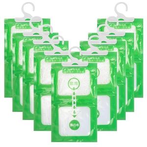 Ruikdly 10 stuks luchtontvochtiger voor kasten, 50 g, luchtontvochtiger, om op te hangen, vochtbestendig, vochtabsorberend, voor kasten, auto, slaapkamer