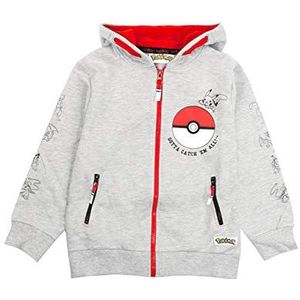 Pokemon Boys Hoodie Zip Up Grijze Lange Mouwen Hooded Sweater 9-10 jaar