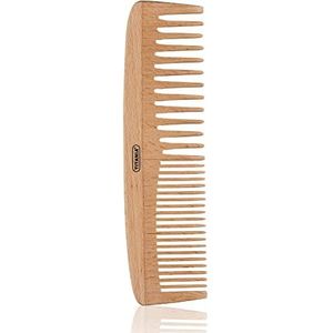 TITANIA Haarkam van 100% natuurlijk hout, haarkam van hout, kam ideaal voor krullen en normaal haar, houten kam (18 cm)
