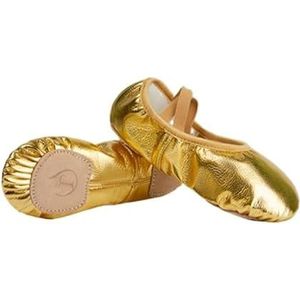 Ballerina's voor meisjes, goud, zilver, zachte zool, balletschoenen, balletschoenen, kinderen, oefenschoenen, ballerinaschoenen, vrouwen, gymnastiek, balletslippers, Goud 2, 33 EU