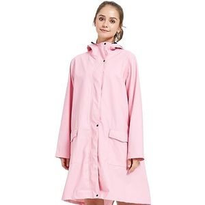 Regen Poncho Regenjas Cool Zilver Zacht Leer Regenbuinet Rode Lange Regenjas En Damesparenjas Regenponcho (Color : Rosa, Size : XL)