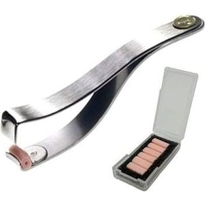 PREO Wimperkruller, zilverkleurig, siliconen, met 6 vervangende siliconenrubbers, Japan