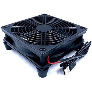 Routerfan DIY PC Koeler TV Doos draadloos koeling stil stil DC 5V USB Power 120mm ventilator 120x25mm 1 1 2 cm w/Schroeven beschermend net (Blade Color : Cooler 2000rpm)