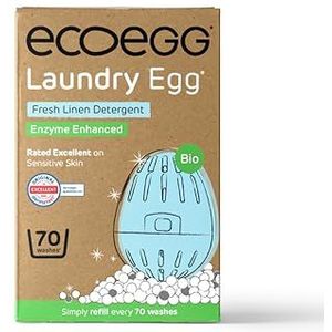 Ecoegg Bio Laundry Egg met 70 wasbeurten inbegrepen | Wasmiddel voor vers linnen | Geen fosfaten, geen palmolie, geen chloorbleekmiddel of petrochemicaliën | Gevoelige huid
