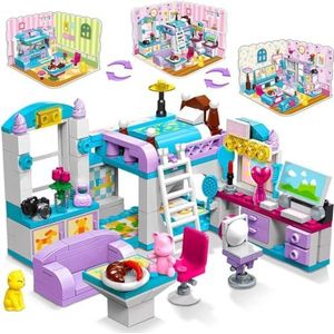 ArrGo Bouwset voor meisjeskamer, 194-delig, droomhuis, slaapkamer, woonkamer, keuken, 3-in-1 bouwstenenset, speelgoed, cadeau voor kinderen, meisjes, jongens vanaf 6 jaar