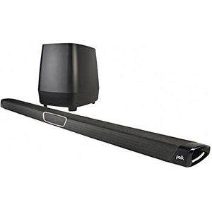 Polk MagniFi MAX Thuisbioscoopsysteem, TV-Soundbar met Draadloze Subwoofer, 5.1 Dolby Digital Decoding, DTS, Bluetooth, WLAN, Chromecast, HDMI ARC, AUX, Optische Ingang, Soundbar met Subwoofer