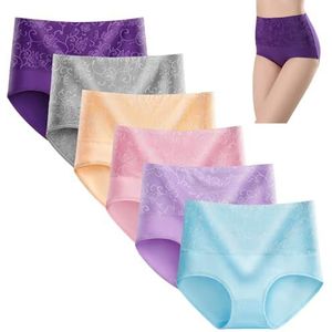 DJFOG Everdries Lekvrij ondergoed, ondergoed met hoog absorptievermogen, lekvrije katoenen slips, multipack (2XL, 6 stuks-E)
