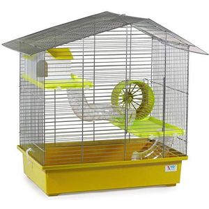 decorwelt Hamsterstokken, geel, buitenmaten, 58,5 x 38,5 x 55 cm, knaagkooi, hamster, plastic kleine dieren, kooi met accessoires