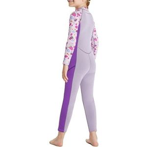 Oshhni Kinderwetsuit voor meisjes Kind nat pak 2 mm neopreen zwempak Thermisch Volledige pakken voor surfen Zwemmen Koudwatersport Kajak, Paars XL