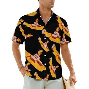 Grappig onderzeeër herenhemden korte mouwen strandshirt Hawaiiaans shirt casual zomer T-shirt 3XL